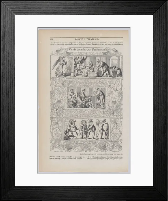 Framed Print : Human life, after frescoes by Eduard Bendemann in the throne room of the Dresden Royal Pal... 1851. Creator: Anon Framed Print : Human life, after frescoes by Eduard Bendemann in the throne room of the Dresden Royal Pal... 1851. Creator: Anon