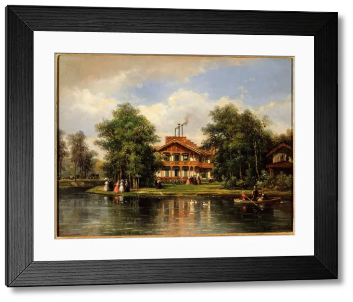 Framed Print : Chalet de la Porte Jaune in Bois de Vincennes, c1860. Creator: Pierre Justin Ouvrie Framed Print : Chalet de la Porte Jaune in Bois de Vincennes, c1860. Creator: Pierre Justin Ouvrie