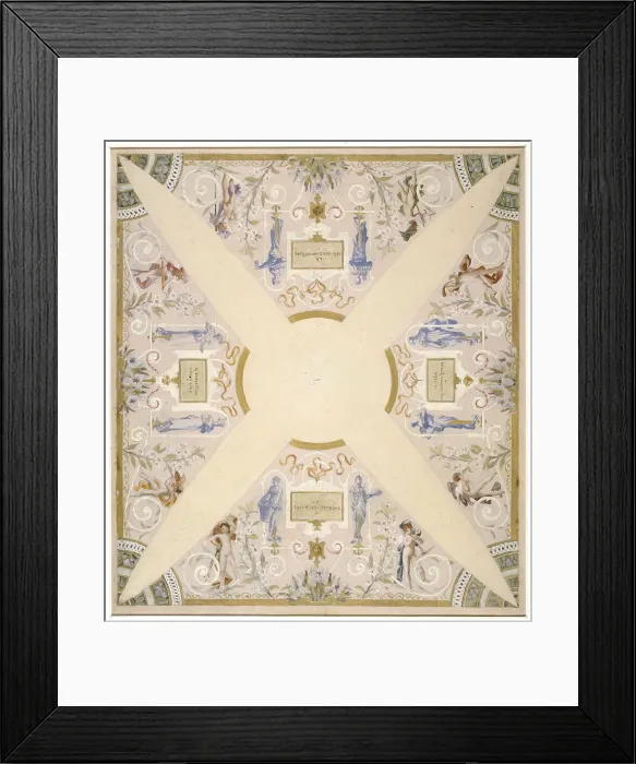 Framed Print : Sketch for the festival staircase at the Hotel de Ville in Paris: March, between 1888 and 1898. Creator: Luc Olivier Merson Framed Print : Sketch for the festival staircase at the Hotel de Ville in Paris: March, between 1888 and 1898. Creator: Luc Olivier Merson