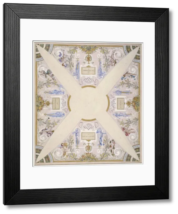 Framed Print : Sketch for the festival staircase at the Hotel de Ville in Paris: April, between 1888 and 1898. Creator: Luc Olivier Merson Framed Print : Sketch for the festival staircase at the Hotel de Ville in Paris: April, between 1888 and 1898. Creator: Luc Olivier Merson