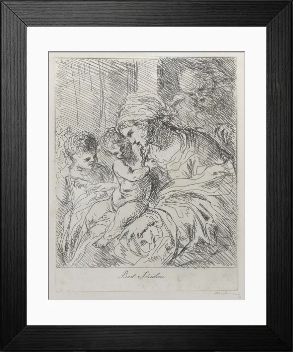 Framed Print : The Holy Family with Saint John the Baptist, 1663. Creator: Anon Framed Print : The Holy Family with Saint John the Baptist, 1663. Creator: Anon