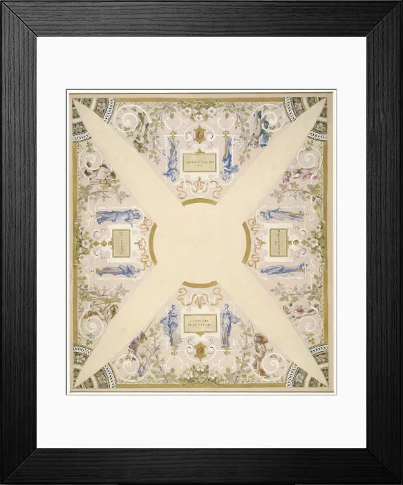 Framed Print : Sketch for the festival staircase at the Hotel de Ville in Paris: May, between 1888 and 1898. Creator: Luc Olivier Merson Framed Print : Sketch for the festival staircase at the Hotel de Ville in Paris: May, between 1888 and 1898. Creator: Luc Olivier Merson