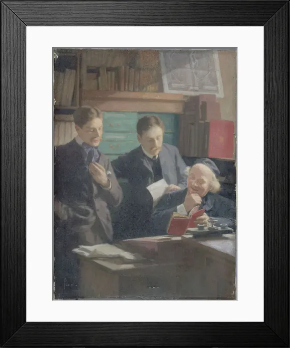 Framed Print : Honoré Champion (1846-1913), bookseller-editor, surrounded by his sons, c1900. Creator: Eugene Pascau Framed Print : Honoré Champion (1846-1913), bookseller-editor, surrounded by his sons, c1900. Creator: Eugene Pascau