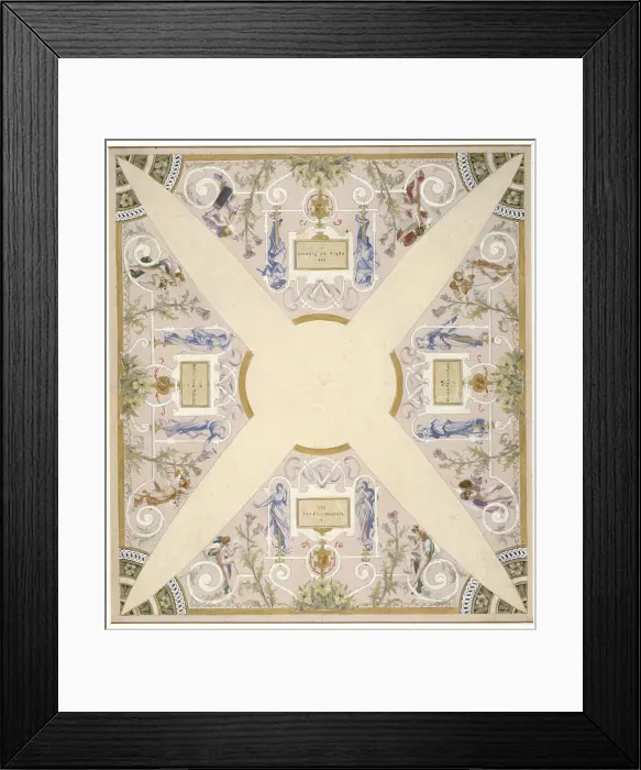 Framed Print : Sketch for the festival staircase at the Hotel de Ville in Paris: June, between 1888 and 1898. Creator: Luc Olivier Merson Framed Print : Sketch for the festival staircase at the Hotel de Ville in Paris: June, between 1888 and 1898. Creator: Luc Olivier Merson