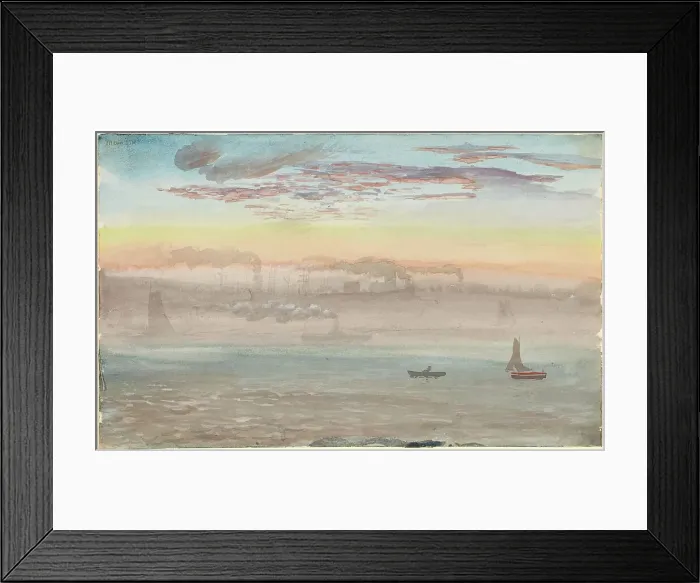 Framed Print : East River, Sunrise, 1862. Creator: Charles de Wolf Brownell Framed Print : East River, Sunrise, 1862. Creator: Charles de Wolf Brownell