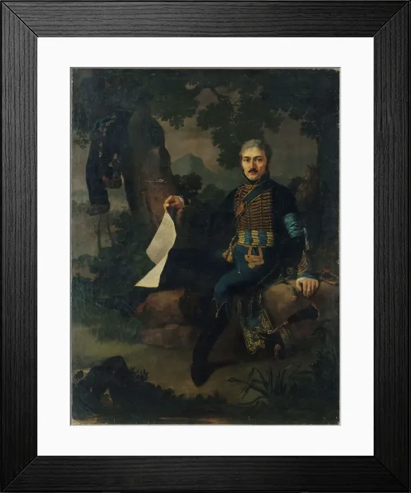 Framed Print : Portrait of Captain Dousse, officer of the hussars, between 1792 and 1804. Creator: Pastor Framed Print : Portrait of Captain Dousse, officer of the hussars, between 1792 and 1804. Creator: Pastor