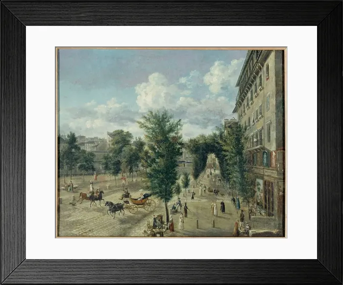 Framed Print : Boulevard des Capucines and rue Basse-du-Rempart, 2nd and 9th arrondissements, between 1818 and 1820 Creator: Alexandre Pau de Saint-Martin Framed Print : Boulevard des Capucines and rue Basse-du-Rempart, 2nd and 9th arrondissements, between 1818 and 1820 Creator: Alexandre Pau de Saint-Martin