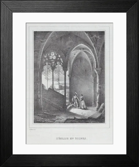 Framed Print : L'Eglise en Ruines, ca. 1834. Creator: Anon Framed Print : L'Eglise en Ruines, ca. 1834. Creator: Anon