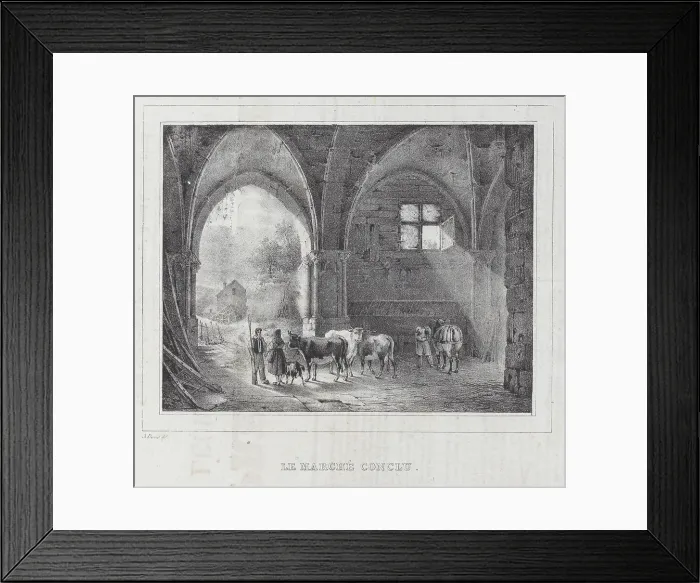 Framed Print : La Marché Conclu, ca. 1834. Creator: Anon Framed Print : La Marché Conclu, ca. 1834. Creator: Anon