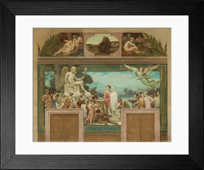 Framed Print : Sketch for the town hall of Saint-Maur-des-Fosses: Virtues opposing Vices (Marriage - Hope), 1883. Creator: Paul Milliet Framed Print : Sketch for the town hall of Saint-Maur-des-Fosses: Virtues opposing Vices (Marriage - Hope), 1883. Creator: Paul Milliet