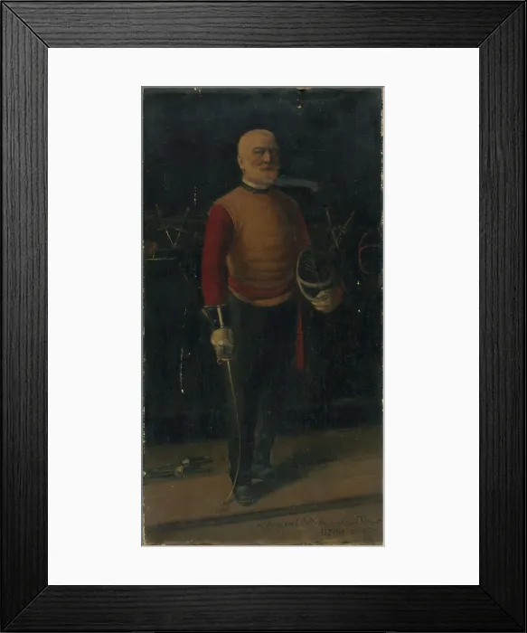 Framed Print : Self-portrait as a fencing master, 1887. Creator: Henri Petit Framed Print : Self-portrait as a fencing master, 1887. Creator: Henri Petit