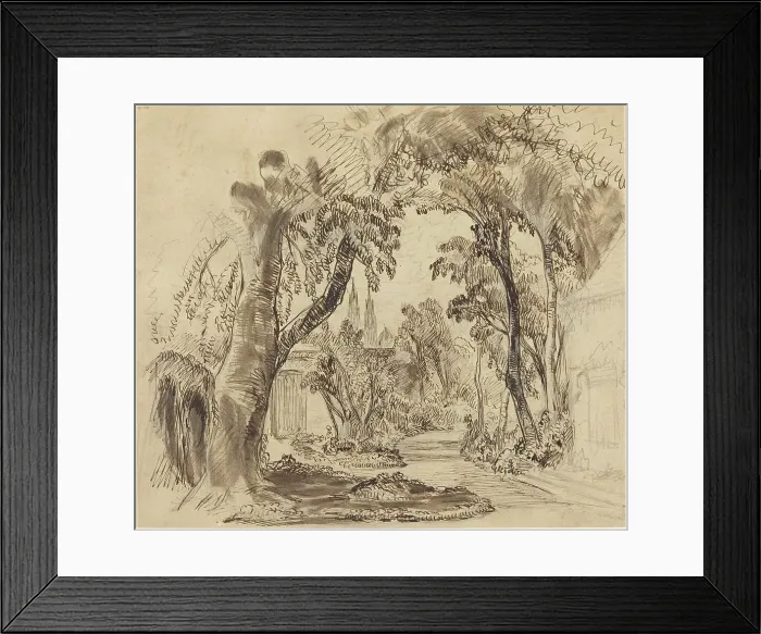 Framed Print : A Tree-lined Garden Path (Preliminary Sketch for Sleeping Beauty and the Beast'?), 1900?. Creator: Robert Caney. A Tree-lined Garden Path (Preliminary Sketch for Sleeping Beauty and the Beast'?), 1900?. Creator: Robert Caney Framed Print : A Tree-lined Garden Path (Preliminary Sketch for Sleeping Beauty and the Beast'?), 1900?. Creator: Robert Caney. A Tree-lined Garden Path (Preliminary Sketch for Sleeping Beauty and the Beast'?), 1900?. Creator: Robert Caney