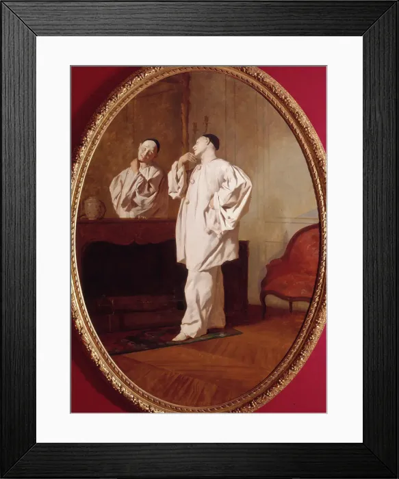 Framed Print : The mime actor Charles Deburau (1829-1873), in Pierrot's costume, c1850. Creator: Jean Pezous Framed Print : The mime actor Charles Deburau (1829-1873), in Pierrot's costume, c1850. Creator: Jean Pezous