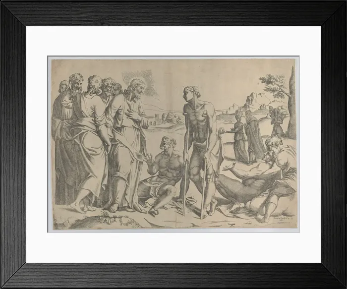 Framed Print : Christ healing the sick, 1566. Creator: Anon Framed Print : Christ healing the sick, 1566. Creator: Anon