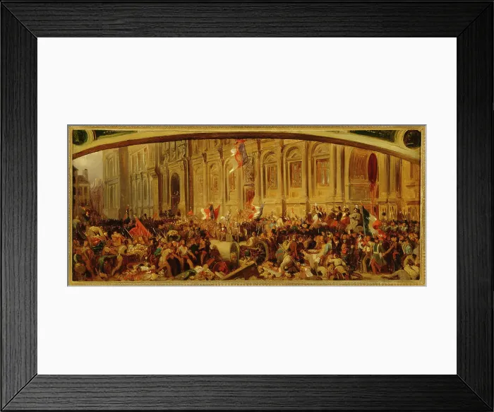 Framed Print : Lamartine pushing back the red flag at Hotel de Ville, February 25, 1848, c1848. Creator: Felix Henri Emmanuel Philippoteaux Framed Print : Lamartine pushing back the red flag at Hotel de Ville, February 25, 1848, c1848. Creator: Felix Henri Emmanuel Philippoteaux