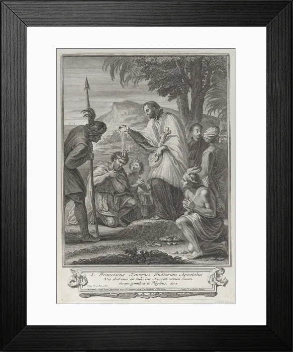 Framed Print : Saint Francis Xavier baptizing the Indians, 1714-74. Creator: Anon Framed Print : Saint Francis Xavier baptizing the Indians, 1714-74. Creator: Anon