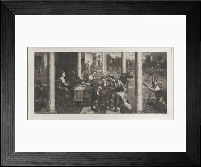 Framed Print : The parable of the rich man (Dives) and Lazarus, 1700-1800. Creators: Anon, Bonifacio de Pitati Framed Print : The parable of the rich man (Dives) and Lazarus, 1700-1800. Creators: Anon, Bonifacio de Pitati