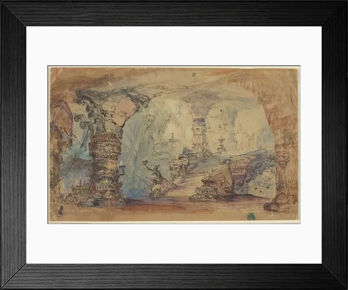 Framed Print : A Fantastic Underground Temple (Aladdin's Cave?). Creator: Robert Caney Framed Print : A Fantastic Underground Temple (Aladdin's Cave?). Creator: Robert Caney