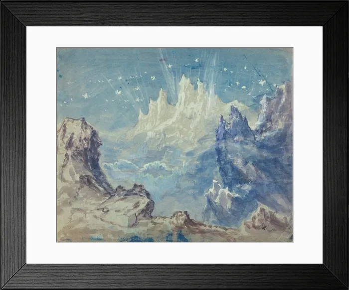 Framed Print : Fantastic Mountainous Landscape with a Starry Sky. Creator: Robert Caney Framed Print : Fantastic Mountainous Landscape with a Starry Sky. Creator: Robert Caney