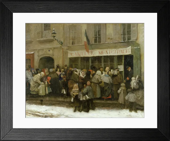 Framed Print : City canteen during the siege of Paris (1870-1871), c1870. Creator: Henri Pille Framed Print : City canteen during the siege of Paris (1870-1871), c1870. Creator: Henri Pille