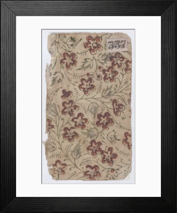 Framed Print : Sheet with an overall floral pattern, 19th century. Creator: Anon Framed Print : Sheet with an overall floral pattern, 19th century. Creator: Anon