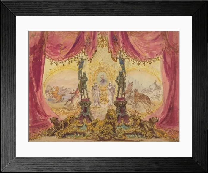 Framed Print : Stage Set With Paintings And Statues. Creator: Robert Caney Framed Print : Stage Set With Paintings And Statues. Creator: Robert Caney