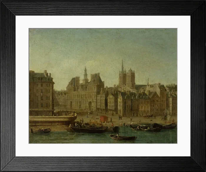 Framed Print : Hotel de Ville and Place de Greve (current Place de l'Hotel de Ville), c1750. Creator: Nicolas Raguenet Framed Print : Hotel de Ville and Place de Greve (current Place de l'Hotel de Ville), c1750. Creator: Nicolas Raguenet