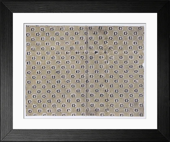 Framed Print : Book cover with overall dot and abstract pattern, 19th century. Creator: Anon Framed Print : Book cover with overall dot and abstract pattern, 19th century. Creator: Anon
