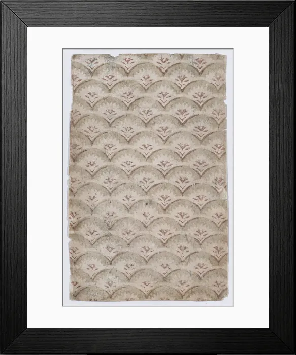 Framed Print : Sheet with overall curved abstract pattern, 19th century. Creator: Anon Framed Print : Sheet with overall curved abstract pattern, 19th century. Creator: Anon