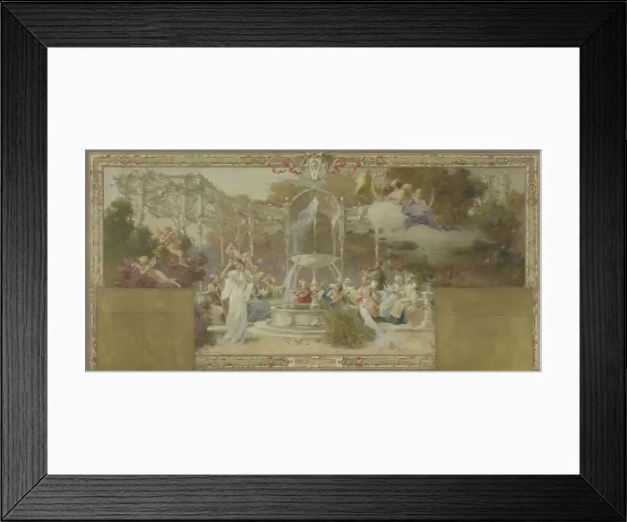 Framed Print : Sketch for the town hall of the 10th arrondissement of Paris: Hearing, between 1905 and 1908. Creator: Adrien Moreau-Neret Framed Print : Sketch for the town hall of the 10th arrondissement of Paris: Hearing, between 1905 and 1908. Creator: Adrien Moreau-Neret