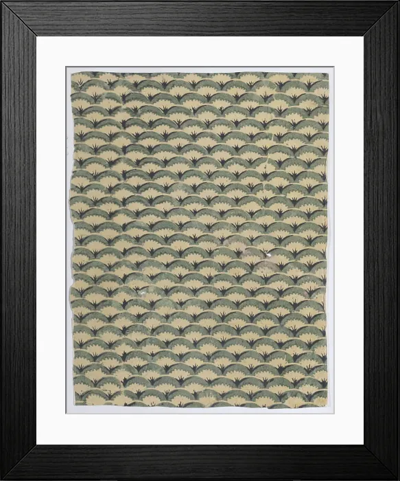 Framed Print : Sheet with overall curved abstract pattern, 19th century. Creator: Anon Framed Print : Sheet with overall curved abstract pattern, 19th century. Creator: Anon