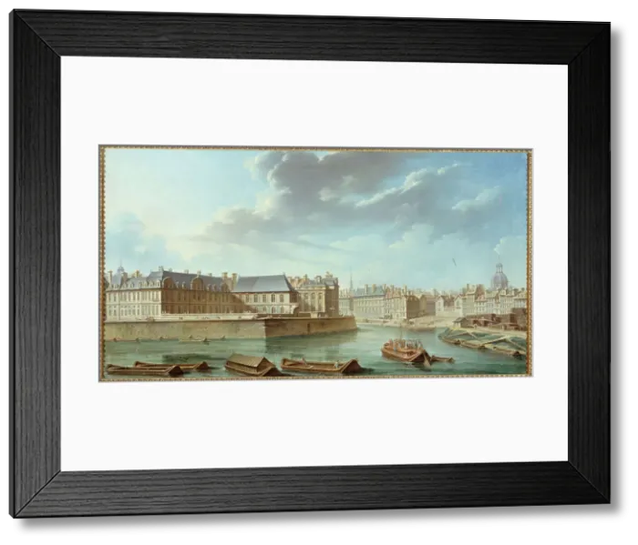 Framed Print : Eastern tip of Ile Saint-Louis, with Hotel de Bretonvilliers and Hotel Lambert, 1757. Creator: Nicolas Raguenet Framed Print : Eastern tip of Ile Saint-Louis, with Hotel de Bretonvilliers and Hotel Lambert, 1757. Creator: Nicolas Raguenet