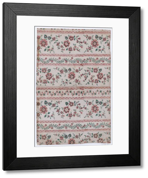 Framed Print : Book cover with two borders with floral patterns, 19th century. Creator: Anon Framed Print : Book cover with two borders with floral patterns, 19th century. Creator: Anon