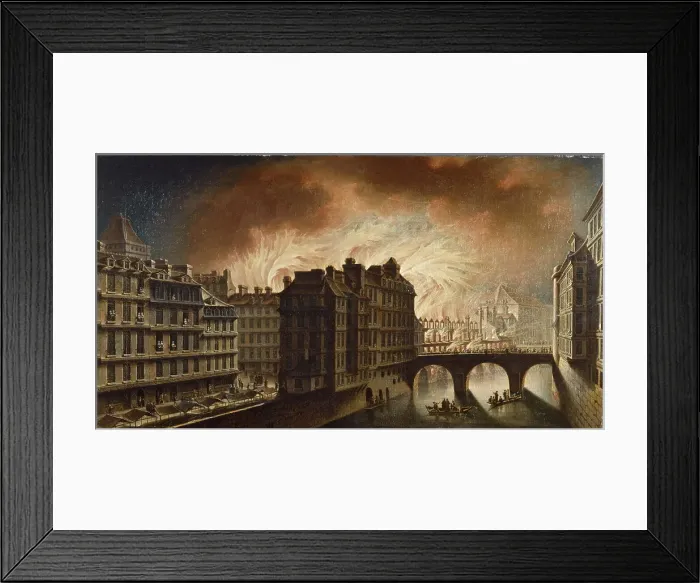 Framed Print : Fire at the Hotel-Dieu in 1772, c1772. Creator: Nicolas Raguenet Framed Print : Fire at the Hotel-Dieu in 1772, c1772. Creator: Nicolas Raguenet