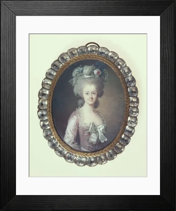 Framed Print : Portrait thought to be the Countess of Artois, c1775. Creators: Jean-Laurent Mosnier, Peter Adolf Hall Framed Print : Portrait thought to be the Countess of Artois, c1775. Creators: Jean-Laurent Mosnier, Peter Adolf Hall