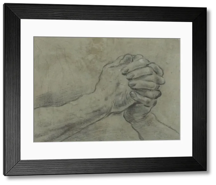 Framed Print : Clasped Hands [verso], c. 1612. Creator: Giacomo Cavedone