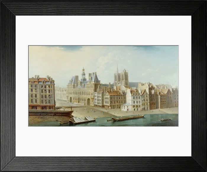 Framed Print : Hotel de Ville and Place de Greve (current Place de l'Hotel de Ville), 1753. Creator: Nicolas Raguenet Framed Print : Hotel de Ville and Place de Greve (current Place de l'Hotel de Ville), 1753. Creator: Nicolas Raguenet