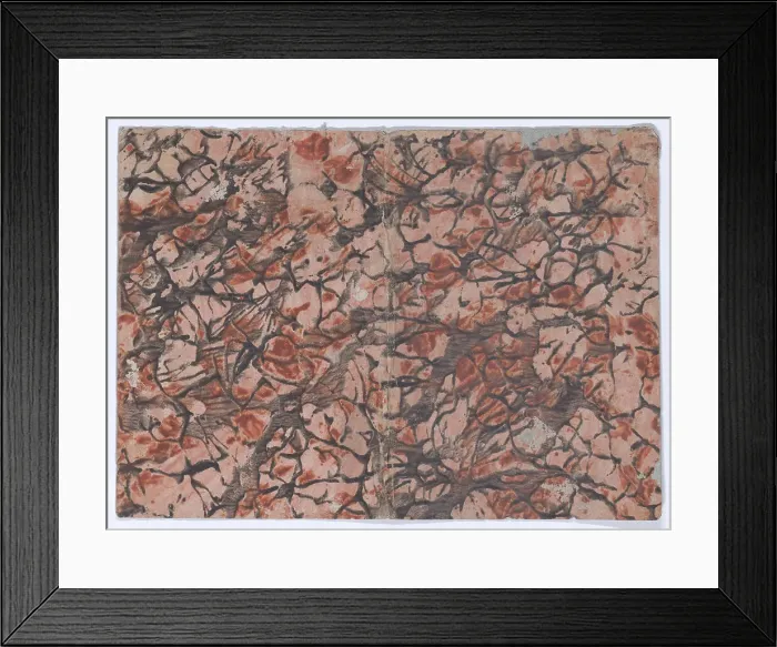 Framed Print : Book cover with marbled pattern, 19th century. Creator: Anon Framed Print : Book cover with marbled pattern, 19th century. Creator: Anon