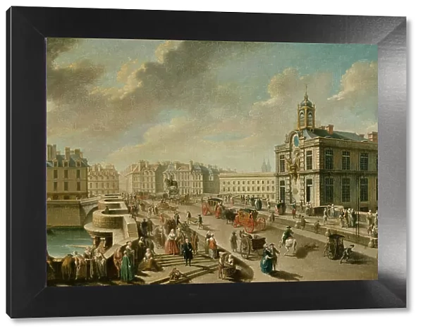 Pont-Neuf and Samaritaine pump, seen from Megisserie quay, 1777. Creator: Nicolas Raguenet