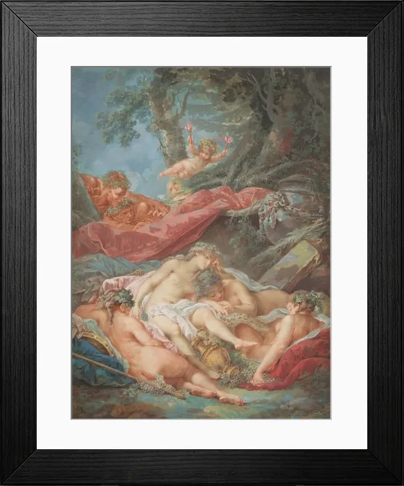 Framed Print : Sleeping Bacchantes, 3rd quarter of the 18th century. Creator: Jacques Charlier