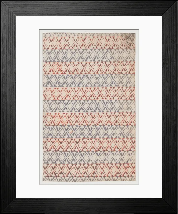 Framed Print : Sheet with overall pattern of diamond shapes, 19th century. Creator: Anon Framed Print : Sheet with overall pattern of diamond shapes, 19th century. Creator: Anon
