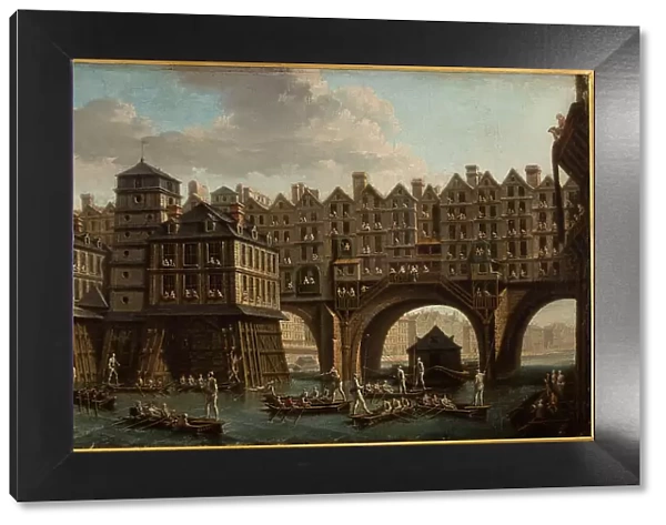 Sailors joust, between Notre-Dame bridge and the Pont au Change, 1751. Creator: Nicolas Raguenet