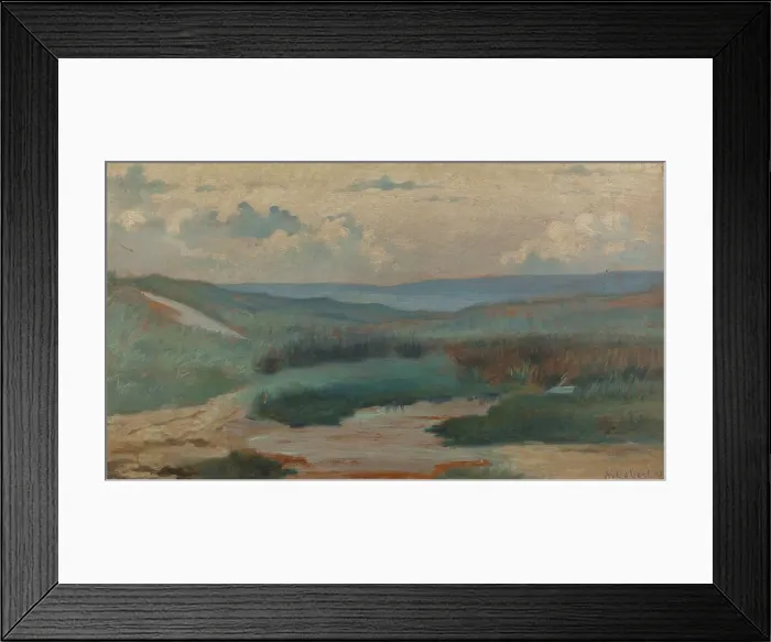 Framed Print : A pond in the dunes, in the evening, Siouville, 1889. Creator: Alphonse Osbert Framed Print : A pond in the dunes, in the evening, Siouville, 1889. Creator: Alphonse Osbert