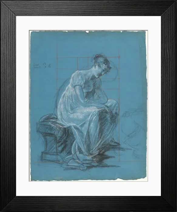 Framed Print : Seated Woman (recto), c. 1815. Creator: Antoine Toussaint de Chazal Framed Print : Seated Woman (recto), c. 1815. Creator: Antoine Toussaint de Chazal