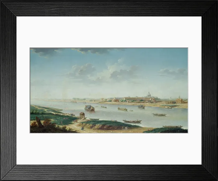 Framed Print : Salpetriere, view from La Rapee, c1752. Creator: Nicolas Raguenet Framed Print : Salpetriere, view from La Rapee, c1752. Creator: Nicolas Raguenet