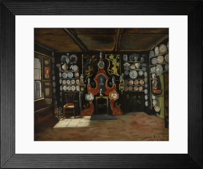 Framed Print : Dining room at Hauteville II, Juliette Drouet's house in Guernsey, 1883. Creator: Edmond de Palezieux Framed Print : Dining room at Hauteville II, Juliette Drouet's house in Guernsey, 1883. Creator: Edmond de Palezieux