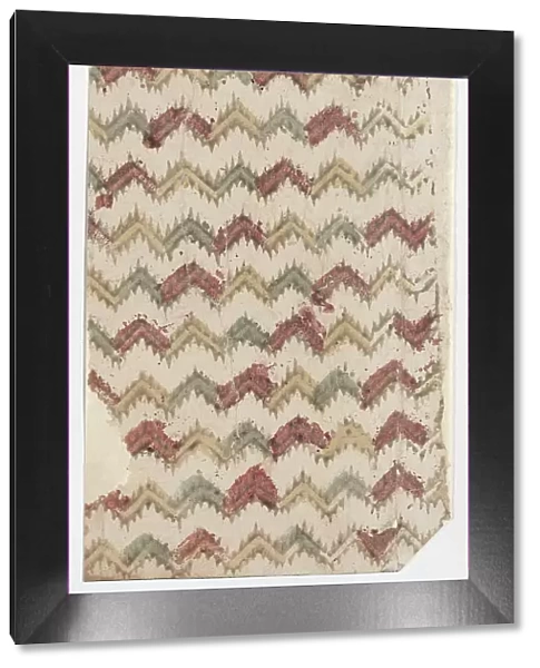Sheet with overall zigzag pattern, 19th century. Creator: Anon