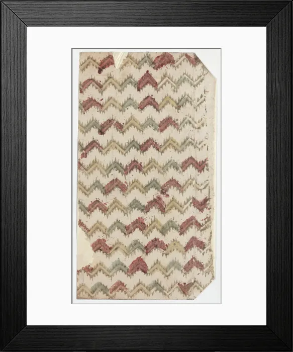Framed Print : Sheet with overall zigzag pattern, 19th century. Creator: Anon Framed Print : Sheet with overall zigzag pattern, 19th century. Creator: Anon