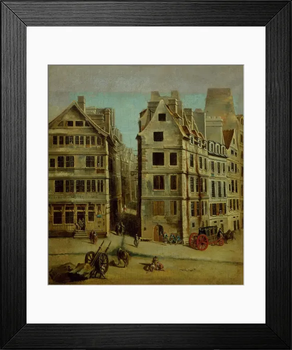 Framed Print : The Cabaret, image of Notre-Dame, Place de Greve, current Place de l'Hotel de Ville, 1751. Creator: Nicolas Raguenet Framed Print : The Cabaret, image of Notre-Dame, Place de Greve, current Place de l'Hotel de Ville, 1751. Creator: Nicolas Raguenet