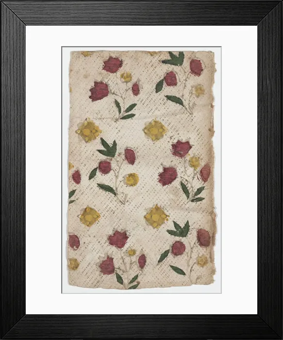 Framed Print : Sheet with overall floral pattern, 19th century. Creator: Anon Framed Print : Sheet with overall floral pattern, 19th century. Creator: Anon
